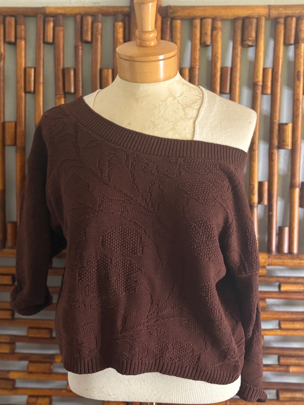 SZ M HI-OCTANE VINTAGE CROPPED SWEATER 80’s cotton brocade 
Cottagecore